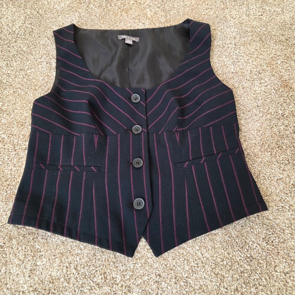 Apt. 9 Dark Pinstripe Sleeveless Vest Waistcoat Size 8